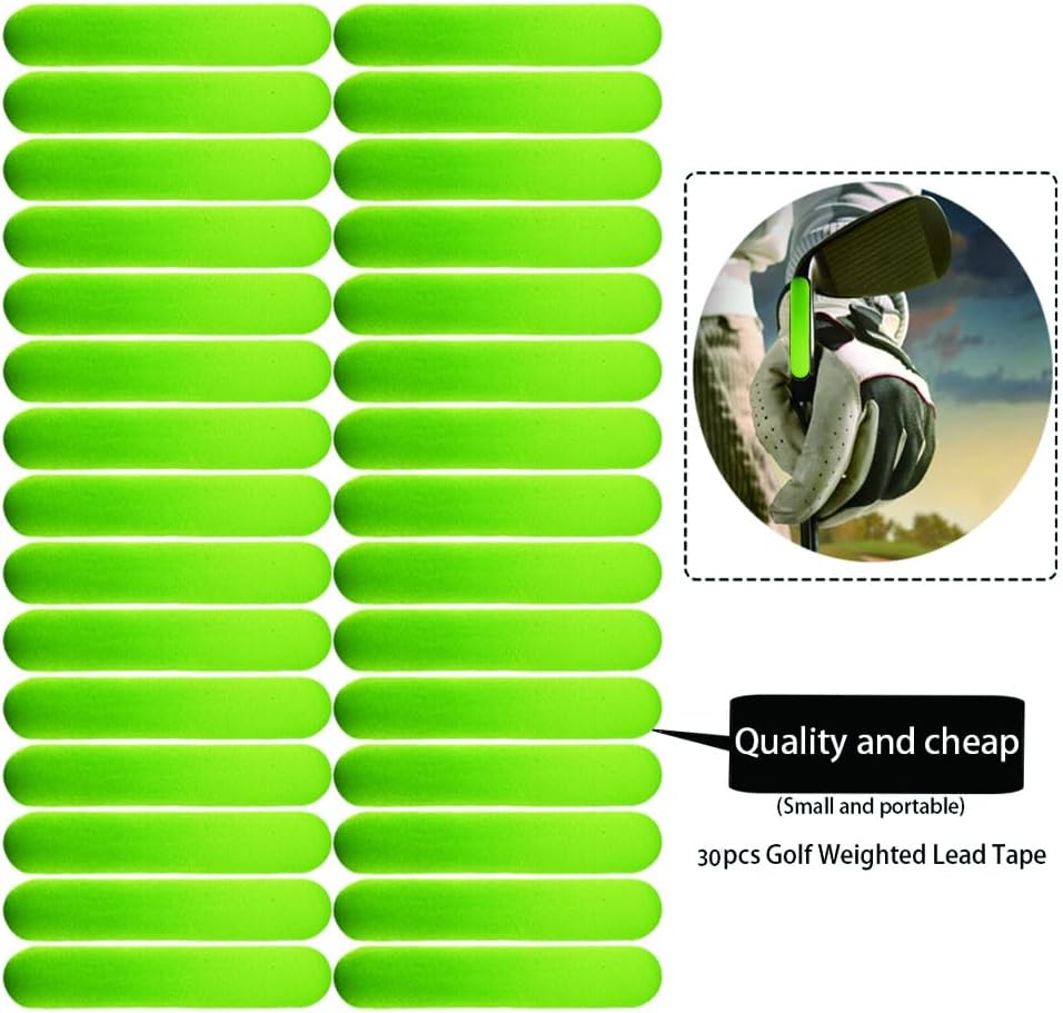 Golf Lead Tape Pickleball Lead Tape Adhesive Lead Sheet 30pcs 2.0×0.4in 3g,Golf Training Accessories|for Golf Iron Woods Putter or Tennis Racket Badminton Racket Weight Adjustment