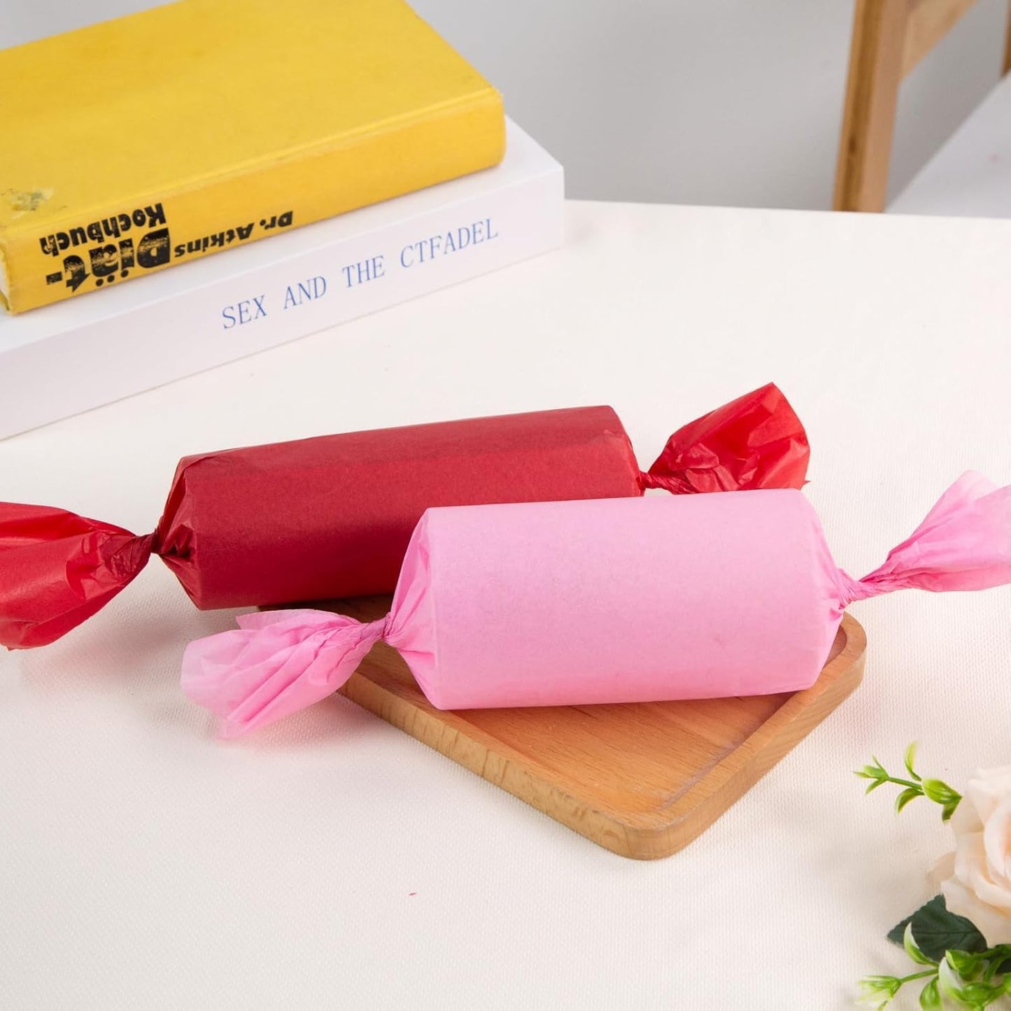 VGOODALL 450 Sheets Pink Tissue Paper, 11.5x8 Inch Red Gift Wrapping Paper for DIY Crafts Party Decorations