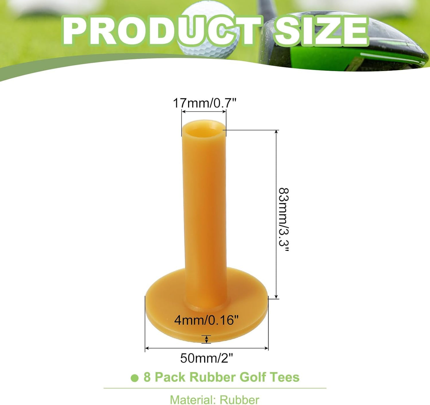 PATIKIL Rubber Golf Tee, Golf Practice Tees Training Driving Range Tee Stable Golf Ball Holder for Outdoor Indoor Hitting Mat