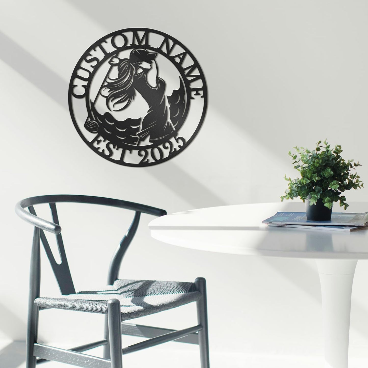 Personalized Custom Crossed Golf Metal Wall Art,Personalized Golfer Name Sign Decoration For Room,Hole Golf Club Decoration (Style-5)