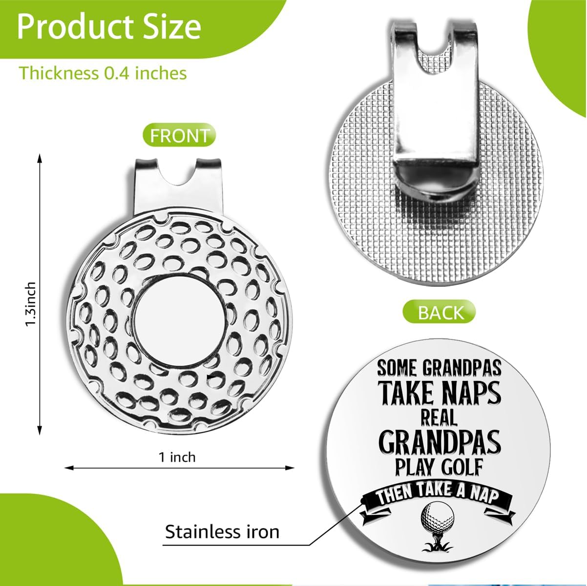 Best Dad by Par Golf Ball Markers, Men's Golf Accessories, Birthday Retirement Golf Gifts for Dad Husband Grandpa