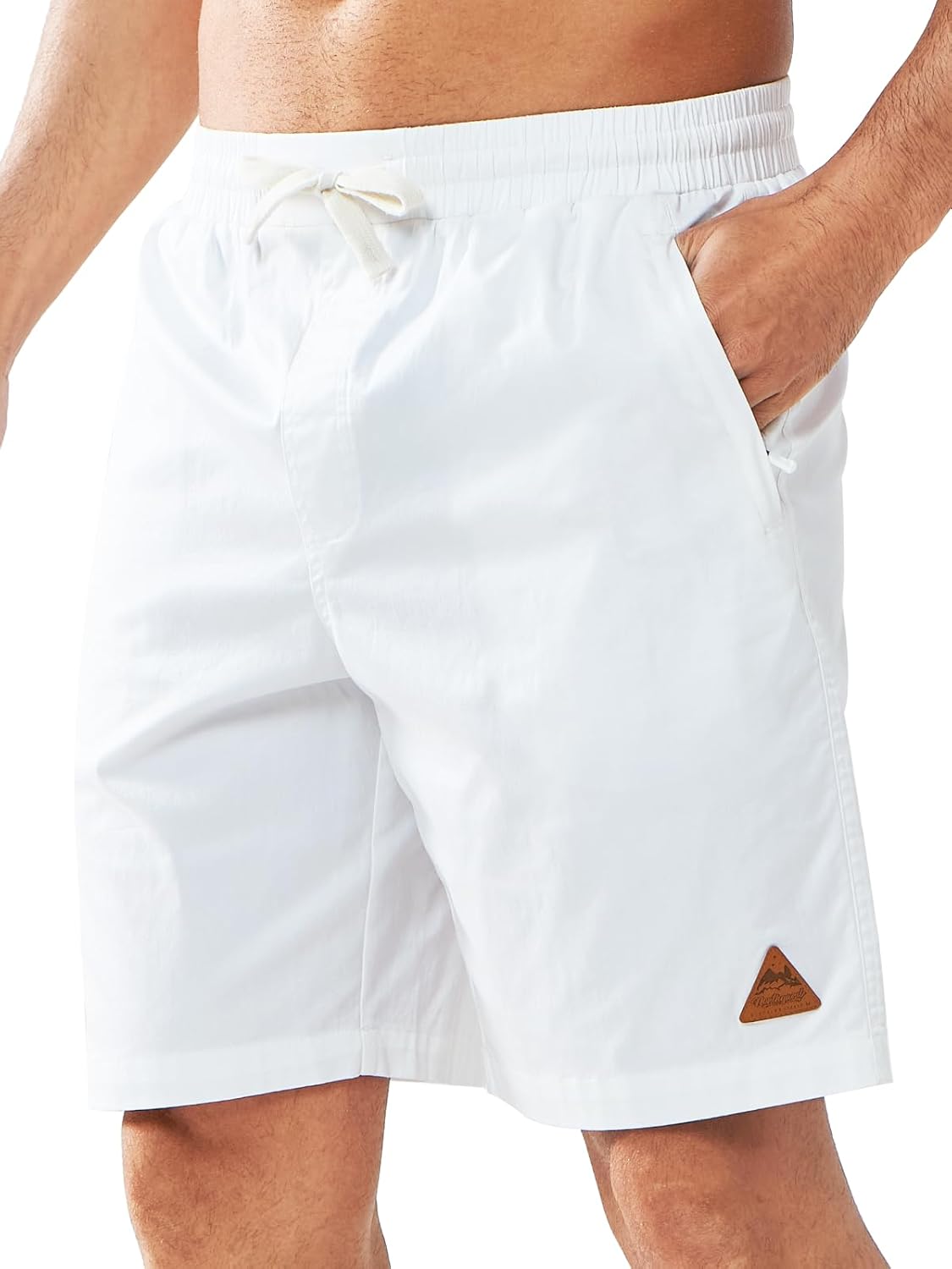 NORTHYARD Mens Casual Shorts-Cotton 9" Golf Hiking Drawstring Elastic Waist Work Shorts with Zipper Pockets