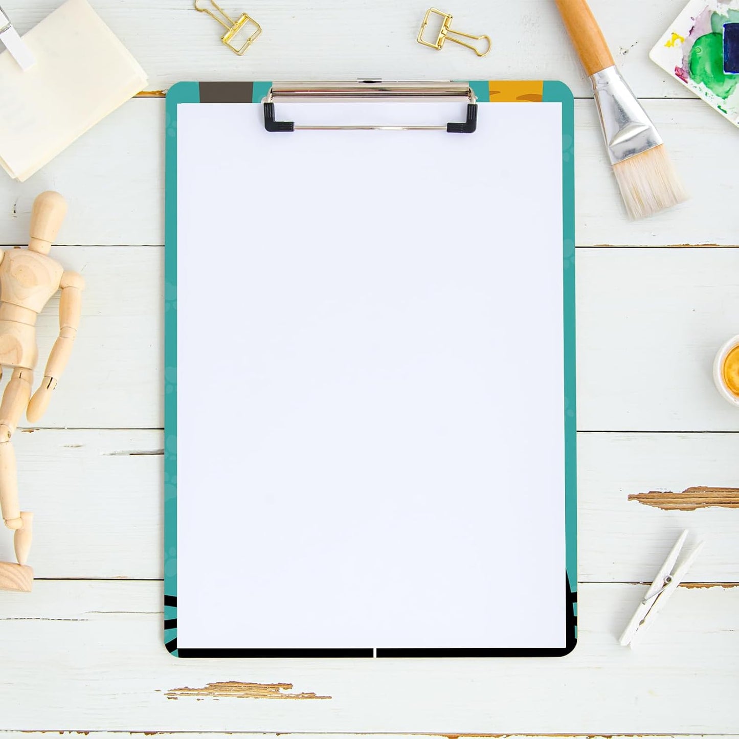 Plastic Clipboard A4 Letter Size Clipboard with Retractable Hanging Hole for Nurses/Students/Office and Women,Decorative Pattern (Cute Cat Paws