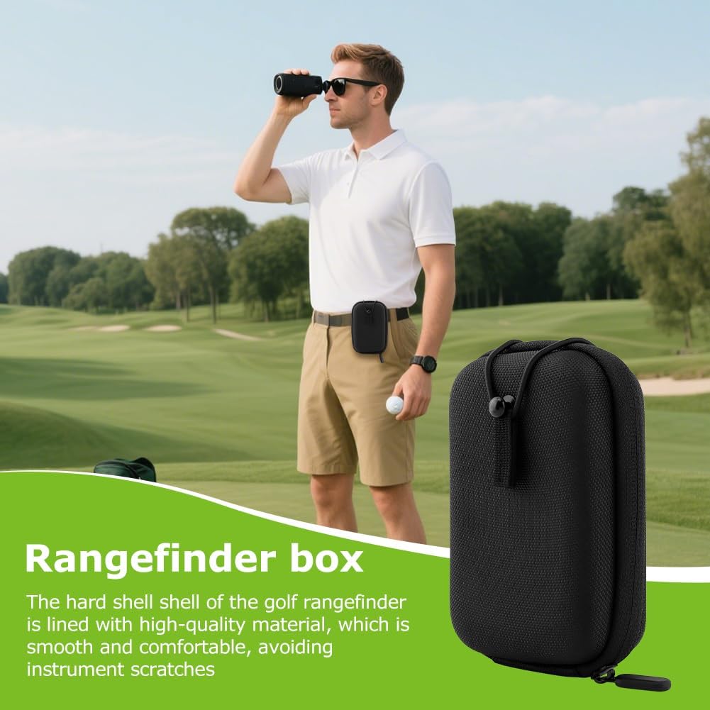 Golf Rangefinder Case, Rangefinder Hard Shell Case Compatible with Tectectec, Includes Elasticity Ropes, Universal Range Finder Carry Bag for Most Rangefinders