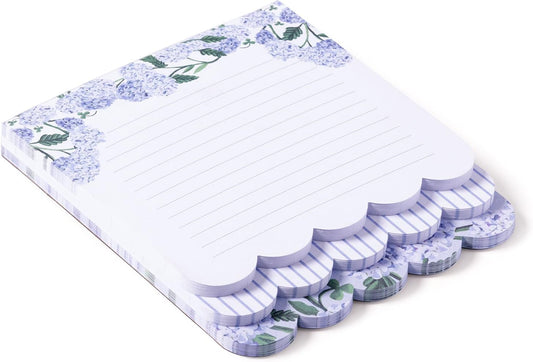 Eccolo Thimblepress Scalloped Edge 3-in-1 Layered Note Writing Pad (6.5-x-7.5" - 120 Pages, Hydrangea)