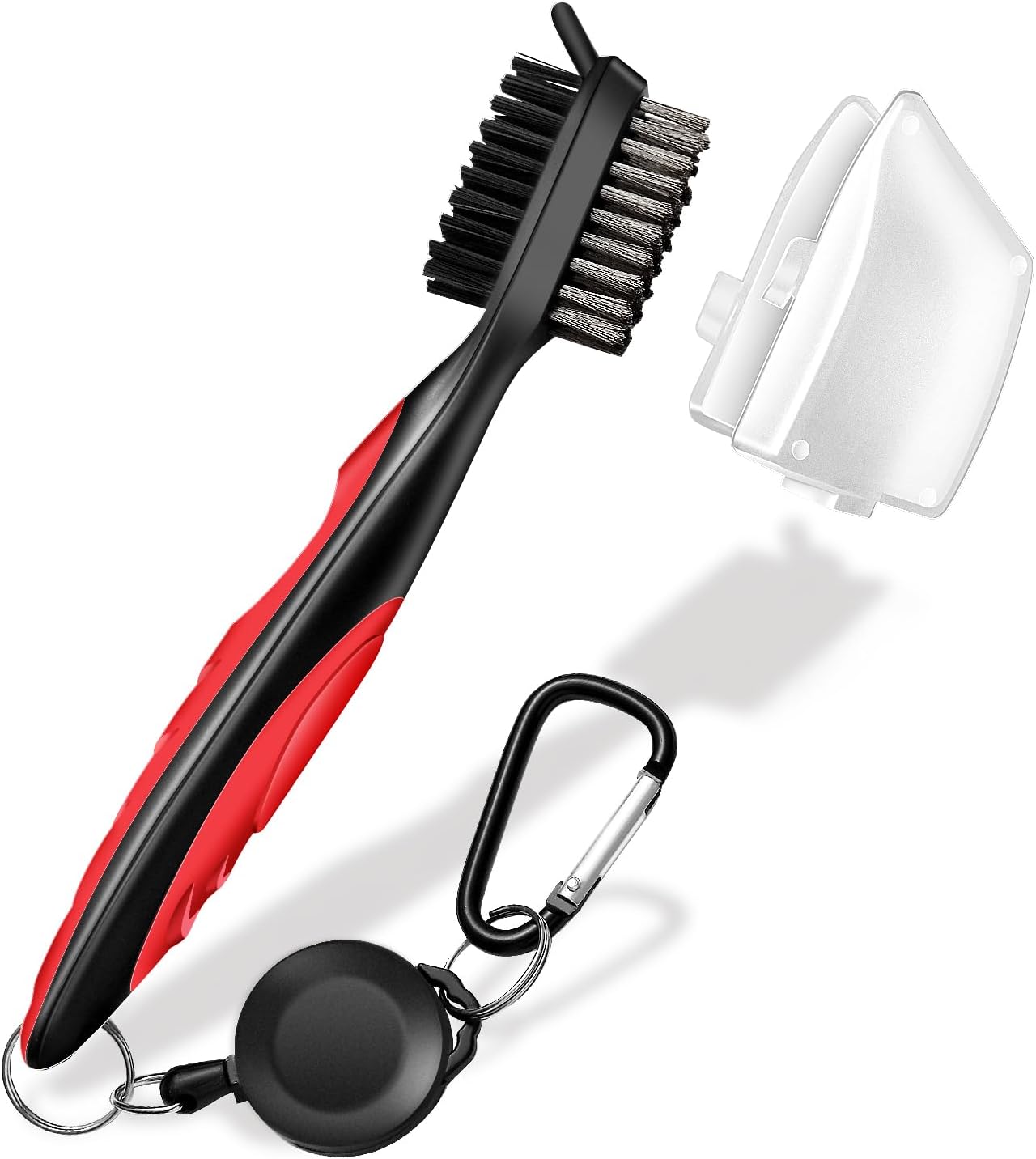 Professional Golf Club Brush, Golf Brush and Groove Cleaner with Retractable Zip-line and Aluminum Carabiner, Golf Club Cleaner for Golf Clubs, Golf Brush for Golf Bag,Golf Accessories for Men