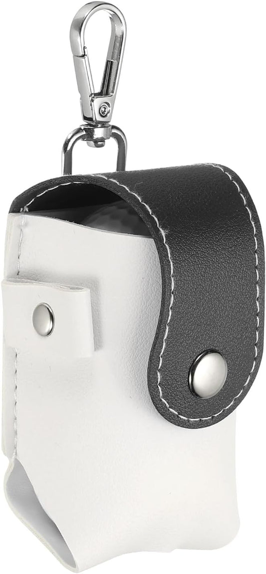 uxcell Golf Ball Bag, Portable PU Leather Golf Ball Pouch with Belt Clip Storage Bag with Tee Holder for Men and Women