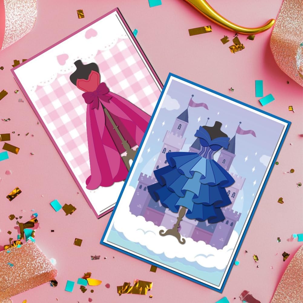 MAYJOYDIY Models Skirts Dress Cutting Dies Dress Decoration Metal Die Template Skirt Hem Papercutting Art Crafts Embossing Carbon Steel Stencils for Card Making Scrapbooking Album Gift Decoration