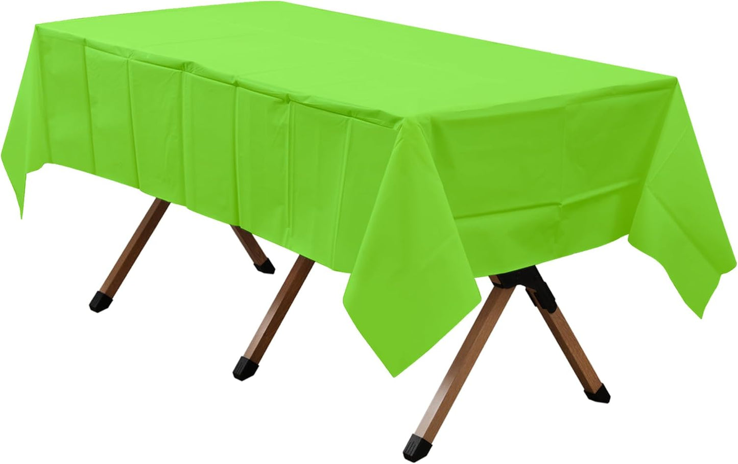 2 Pack Lime Green Premium Plastic Tablecloth Rectangle 54 x 108 Inches Reusable Apple Fruit Green Decorative Table Cover for Dining, Wedding, Party, Indoor and Outdoor use
