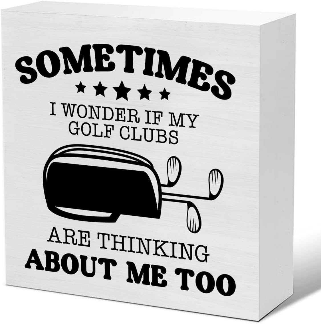 Golf Quote Wooden Wall Art, 5 INCHES x 5 INCHES, White, Custom Style, Wall Mount, Home/Office Decor, Gift