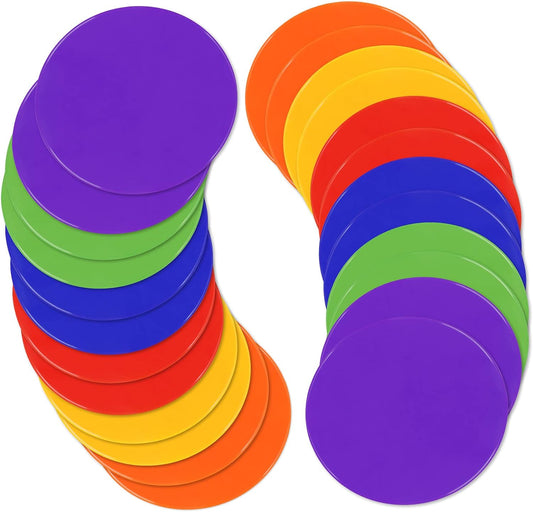 9 Inch Poly Spot Markers for Gym Floor Poly Spots, 12/18/24/36 Pcs Round Non-Slip Rubber Floor Dots Agility Markers Flat Cones for Sports Soccer PE Training, Dance, Classroom Activities