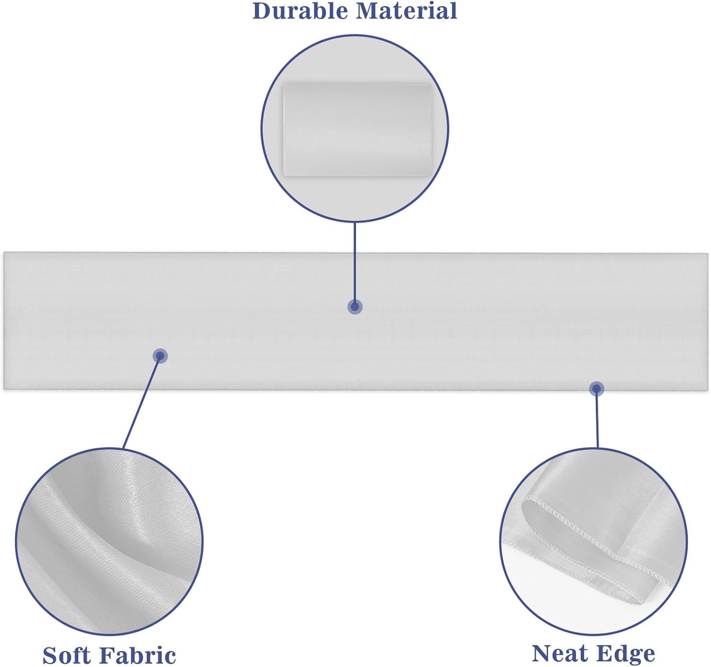 8 Packs Disposable Rectangle Tablecloth and Satin Table Runner, Blue and Silver Plastic Table Cloths for Parties Table Cover for Baby Shower Birthday Wedding Anniversary Holiday Party Decorations