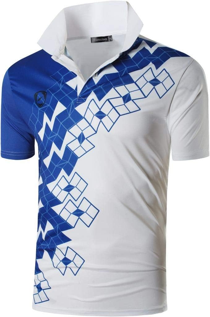 jeansian Men's Sport Outdoor Quick Dry Fit Short Sleeves Polo Tee Shirt Tshirt T-Shirt Tops Golf Tennis Bowling LSL195