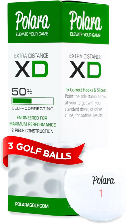 Polara Golf Self-Correcting Golf Balls – Soft Feel, Anti-Slice & Hook Correction, Exceeds USGA Limits, Dimple Pattern, High-Performance Balls for Men & Women
