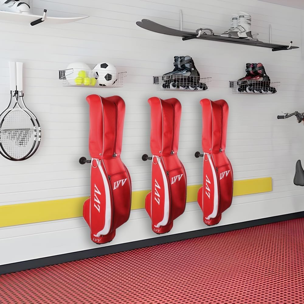 BiJun Wall Mount Golf Bag Storage Rack,Golf Bag Holder Garage Golf Bag Organizer Golf Bag Stand Golf Bag Storage Rack Hangers for Storage Space for Garage