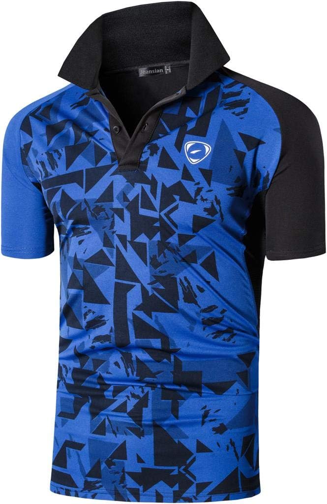 jeansian Men's Sport Outdoor Quick Dry Fit Short Sleeves Polo Tee Shirt Tshirt T-Shirt Tops Golf Tennis Bowling LSL195