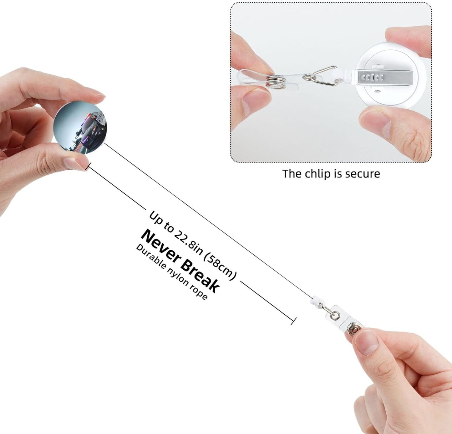 Police Car Badge Reels Retractable Badge Holder with Clip for Id Name Tag Office Worker Student Teacher Nurse Doctor