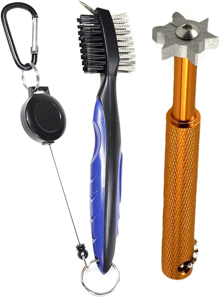 Golf Club Groove Sharpener with 6 Heads Re-Grooving Cleaning Tool Golf Accessory for All Irons Pitching Sand Lob Gap, Utility Clubs and Approach Wedges