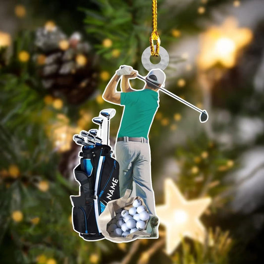 Personalized Golf Ornament, Custom Shape Ornament, Gifts for Golf Lovers, Player, Him, Her, Christmas Tree Decor, Home Decor, Golfing Cart Christmas Ornament, Idea 12