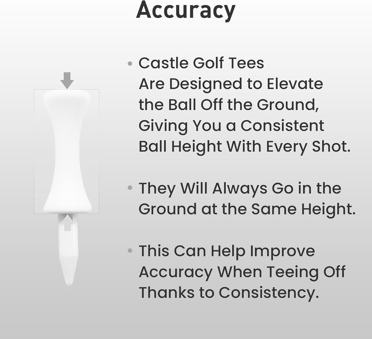 Plastic Golf Castle Tees Step Down Value 200 Count, Unbreakable Mixed or Same Height 1, 1 1/4, 2 3/4, 2 1/4, 2, 1 3/4, 1 1/2 Inch Length Colorful Pack for Practice