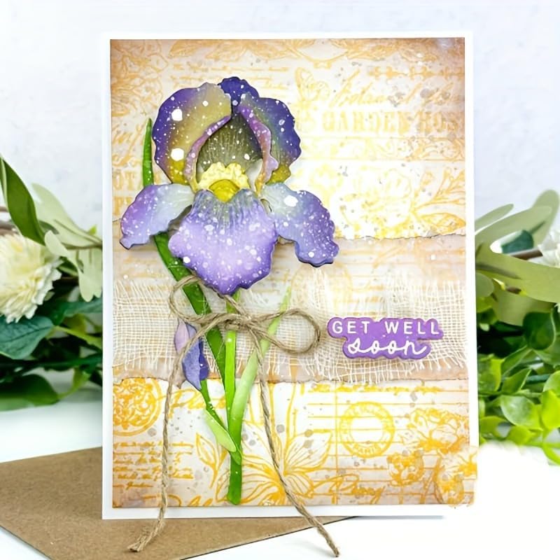 Flowers Metal Cutting Die for Scrapbooking - Cut Stencils for DIY Scrapbook Photo Album Decorative Paper Card, Card Making Supplies, Stencils & Crafting Die Cut (Oleander 7.4 x 4.1 in)