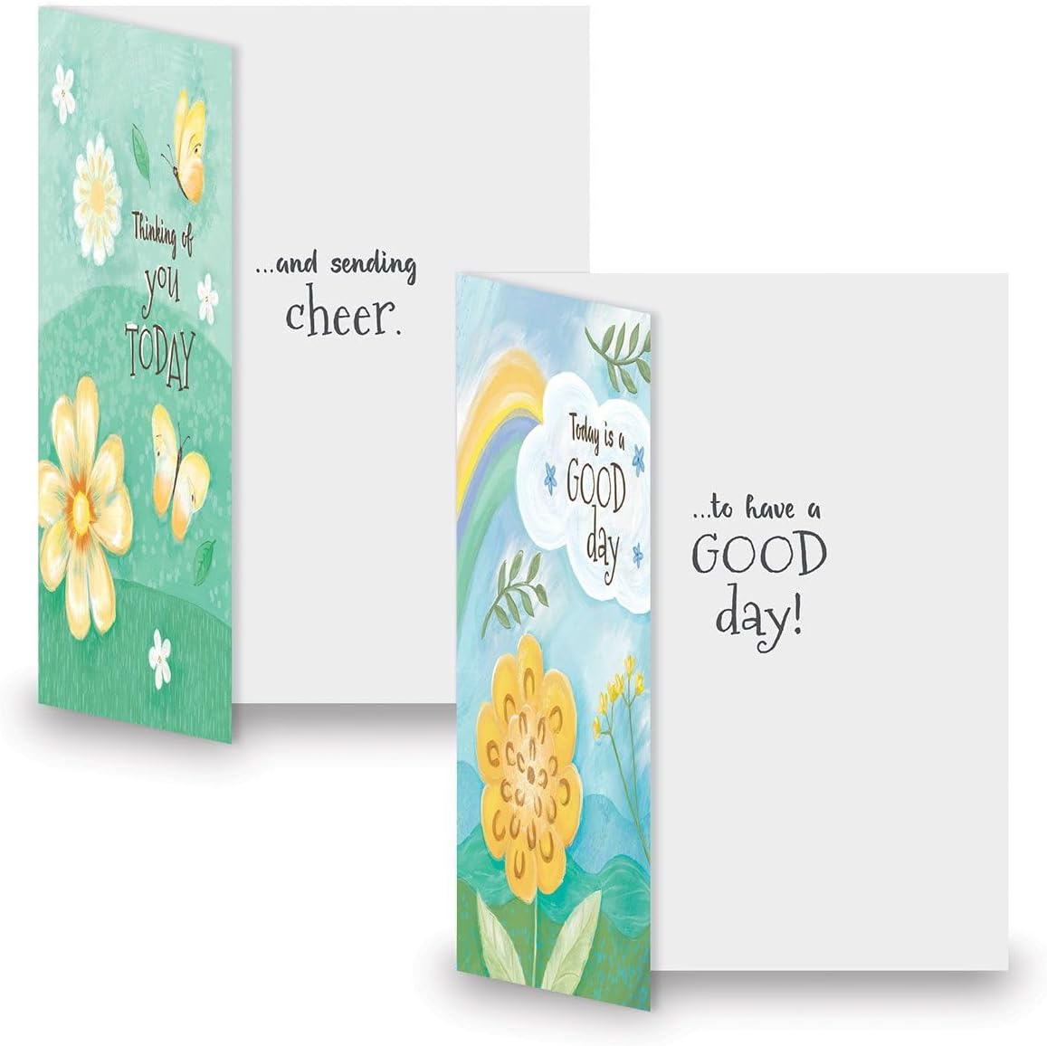 Current Bright Days Thinking of You Friendship Greeting Card Set - Value Pack of 20 Cards With White Envelopes for Friends & Family, 10 Designs, Large 5" x 7" Assortment