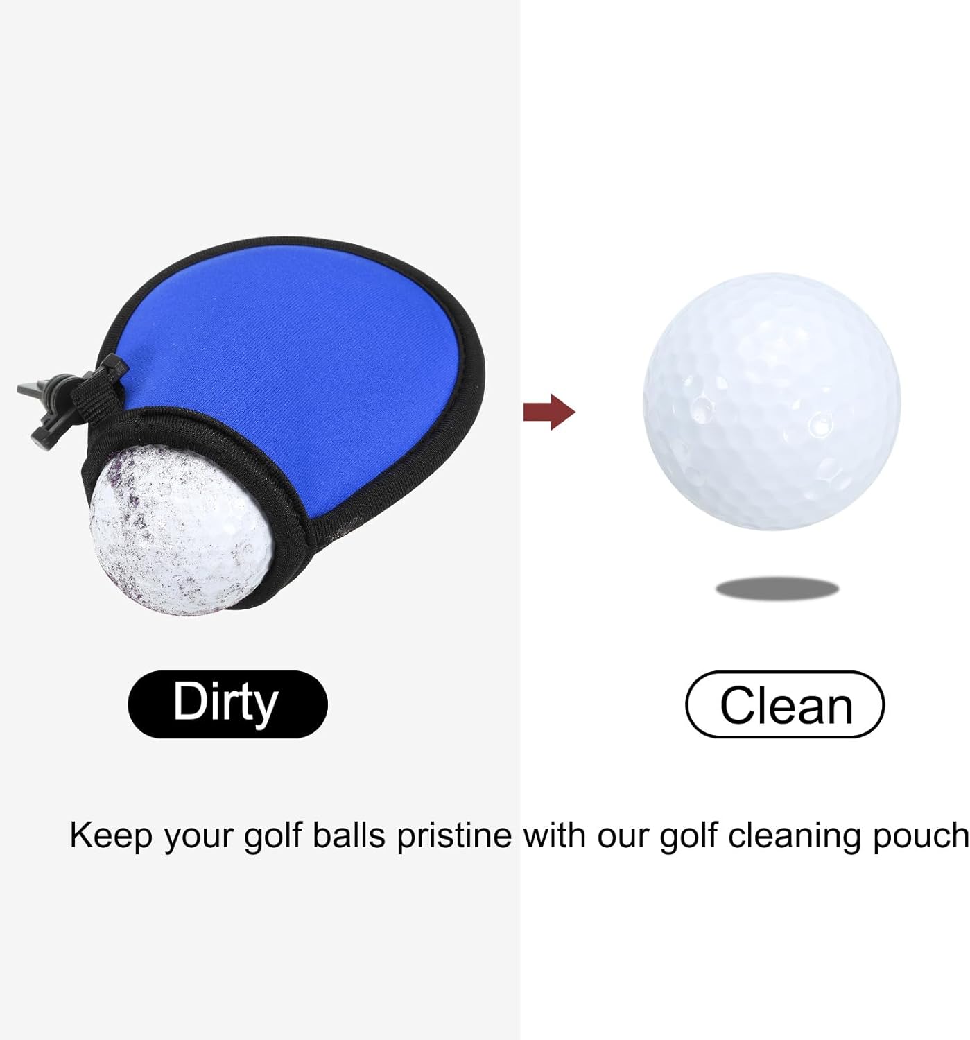 PATIKIL Golf Ball Washer Pouch, Portable Golf Balls Cleaner Pocket Bag with Hanging Clip for Women Golf Exercise