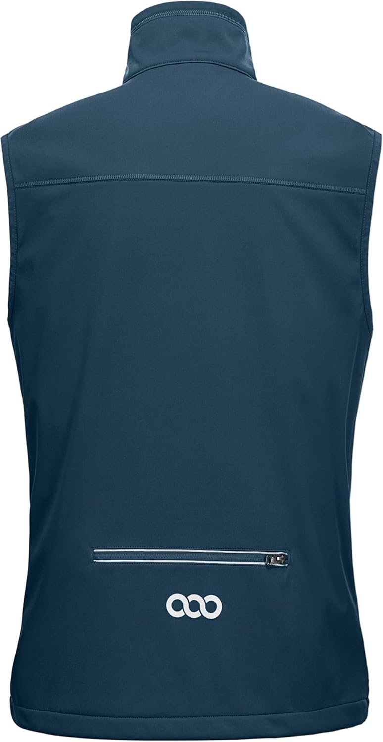 33,000ft Men's Windproof Lightweight Golf Vest Outerwear with Pockets, Softshell Sleeveless Jacket for Running Hiking Sports