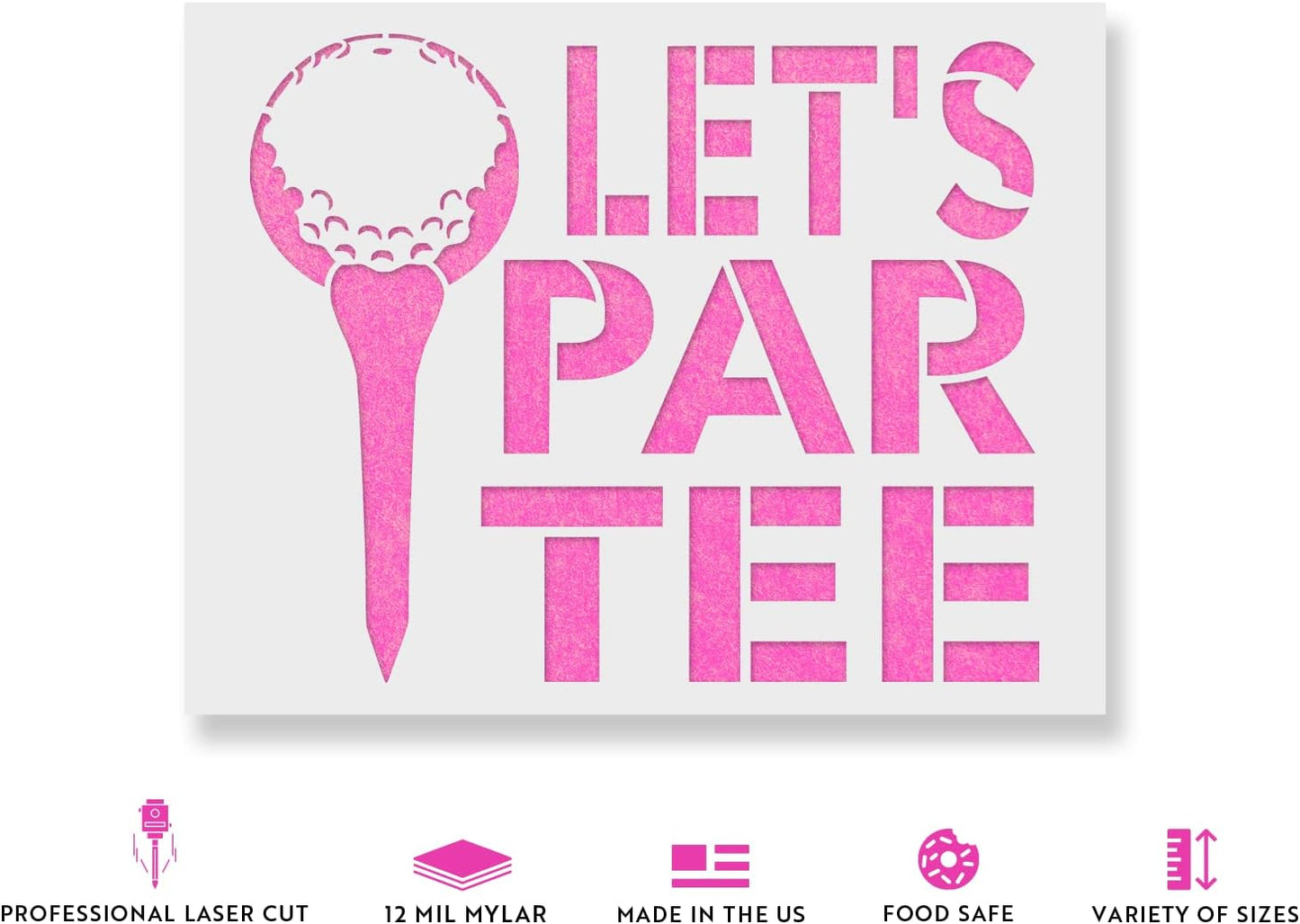 Lets Par Tee Golf Stencil - Lets Stencil, Ideal for Crafting Witty and Whimsical Art