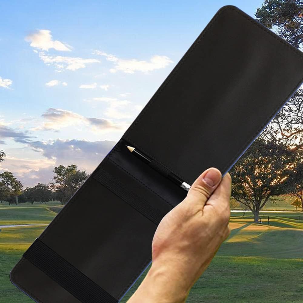 Myartte Golf Scorecard Holder Cover Yardage Book Cover with Golf Ball Marker and A Free Pencil 4.5 × 7.5 inches Black Blue Pink Multi-Color