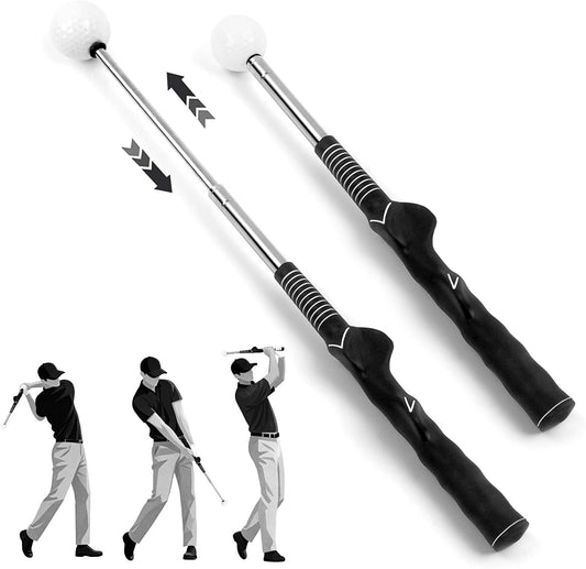 Retractable Golf Swing Training Aid， Golf Swing Trainer ，Right-Handed＆Left-Handed Golf Club for Indoor Practice,Golf Accessories，Tempo Training for Chipping Hitting