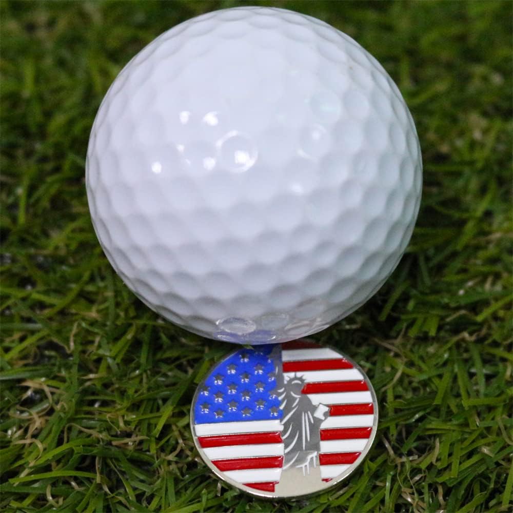 Myartte Golf Ball Marker 24.4 mm Assorted Patterns - Soft Enamel Technique 6 Pcs a Pack Gift for Man Woman Golfer