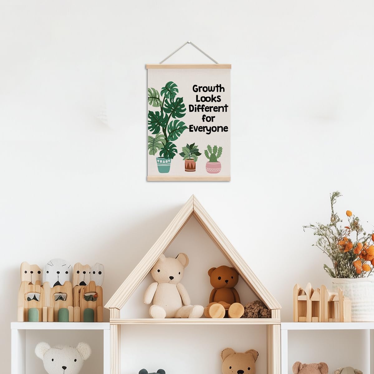 Inspirational Poster Hanger, Therapy Office Decor Growth Mindset Wall Decor Motivational Gifts Educational Posters Wall Art Wall Hanging Banner Classroom Toddler Room Bedroom Home Baby Room Decor