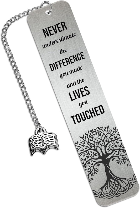 Bookmarks for Women, Metal Bookmark Gifts with Inspirational Quotes, Stainless Steel Book Marks Graduation, Retirement, Teacher Appreciation Gift for Her Him