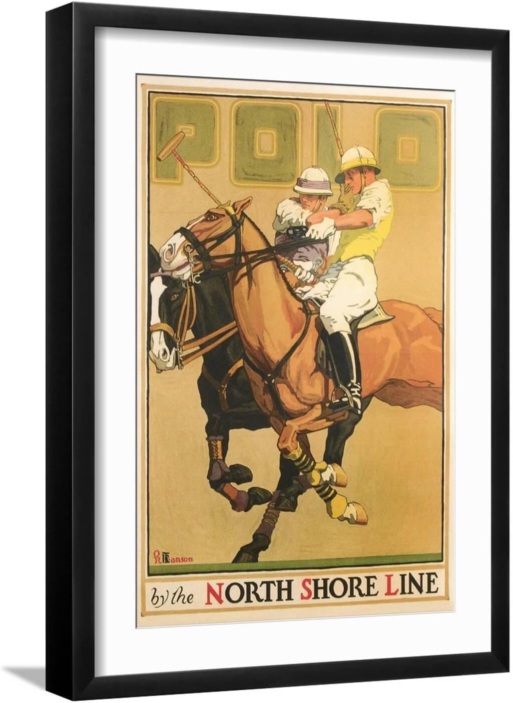 ART.COM Wall Art Print Polo Poster on Black Frame, 17" x 23"