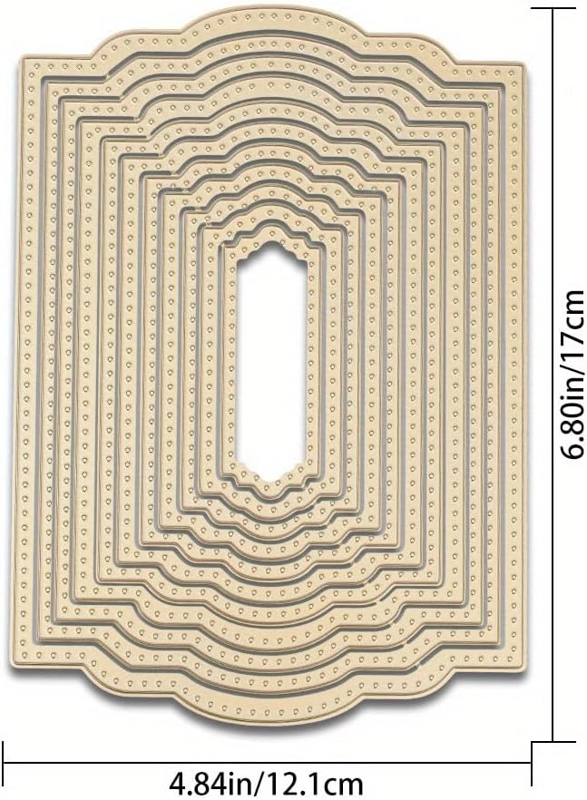 Lapoo Cutting Die for Scrapbooking, 3D Backgrounds Frame New Cutting Dies DIY Album Card Making Decor Paper Craft Metal Die Cuts Party Decorations (Multiple Symmetric Label Boxes 6.7 x 4.8 in)
