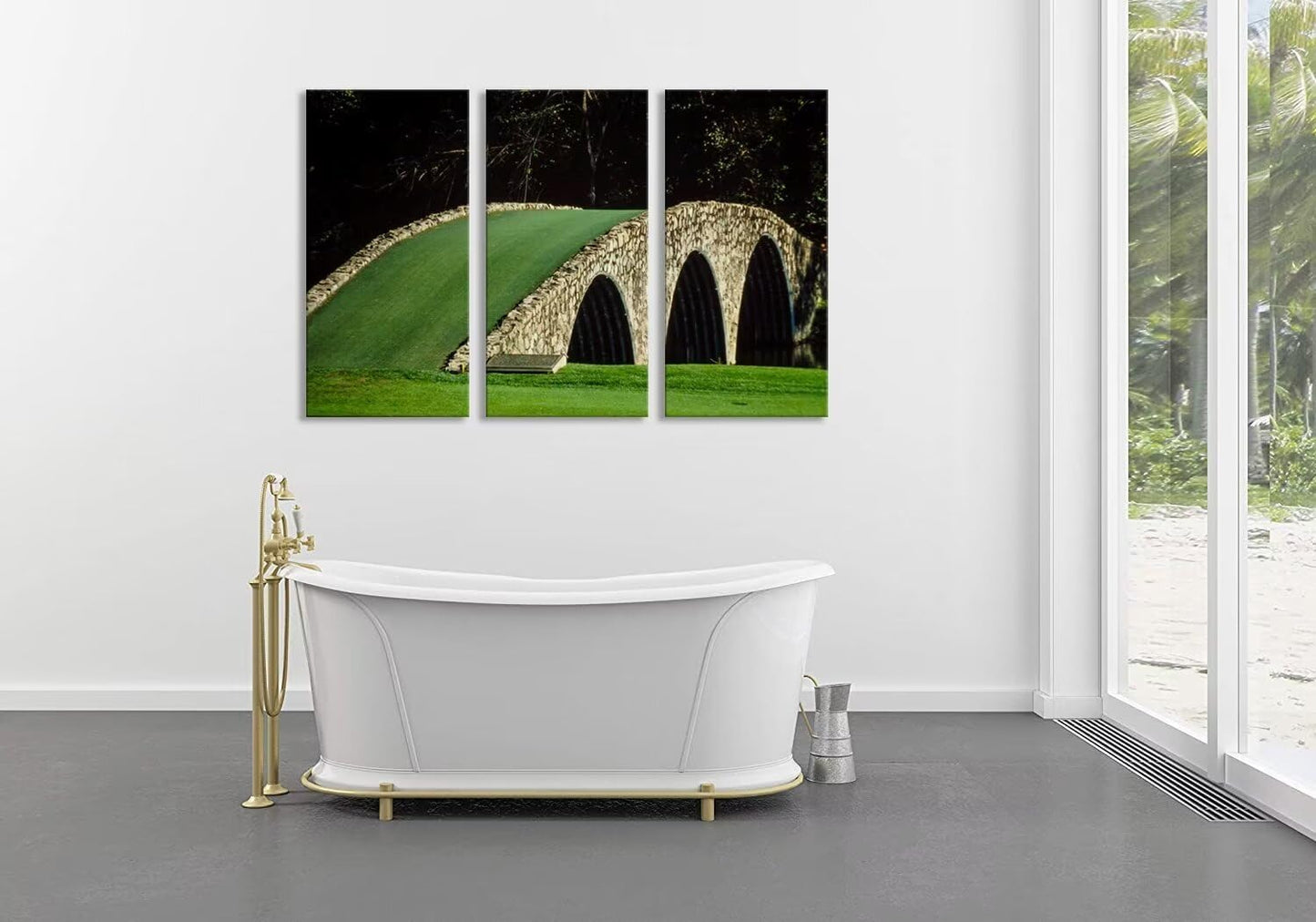 Augusta National Golf Course Wall Art for Living Room Bedroom Bathroom Home Decorations Golf Art Augusta Golf Course 12th Hole Pictures Posters Canvas Prints Framed Ready to Hang(12''W x 24''H x3)