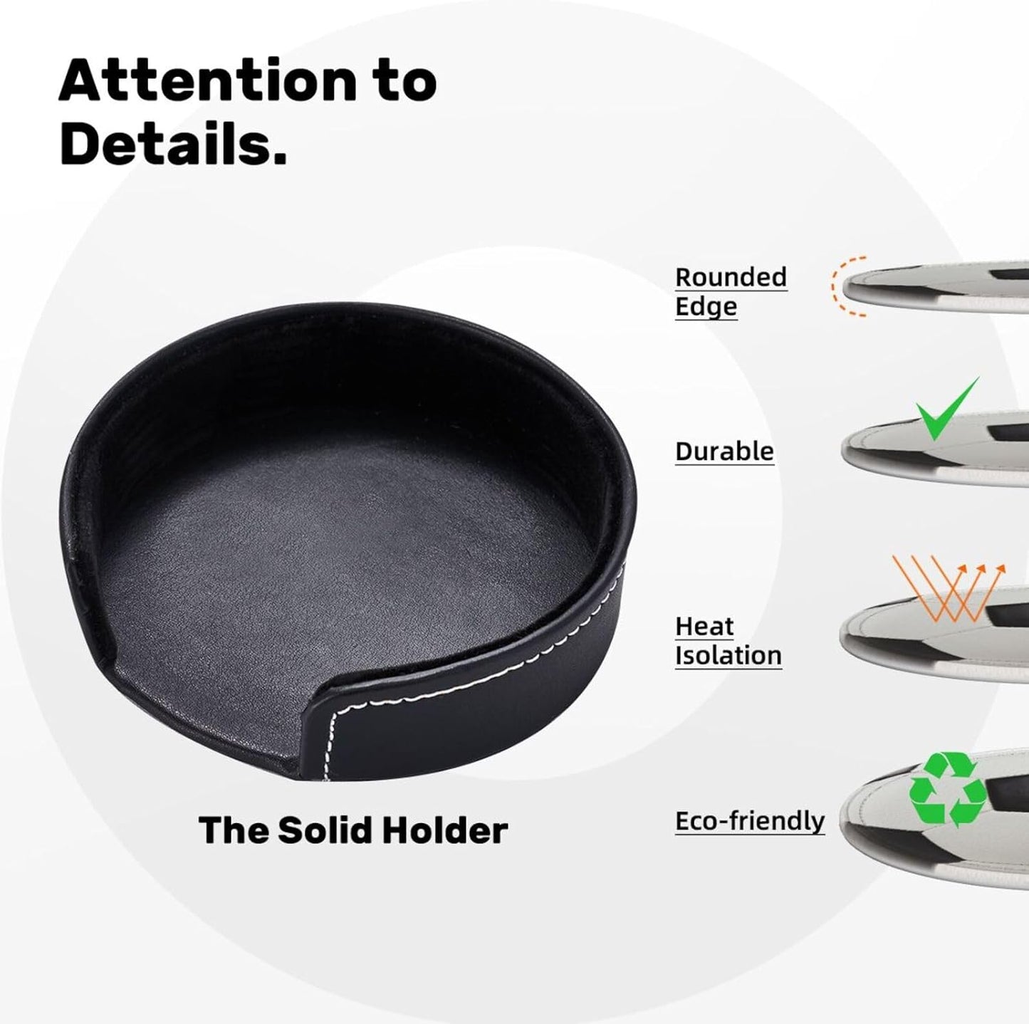 6 Pcs Soccer Drink Coasters with Holder Coasters for Drinks Coffee Table Home Decor Housewarming Gift