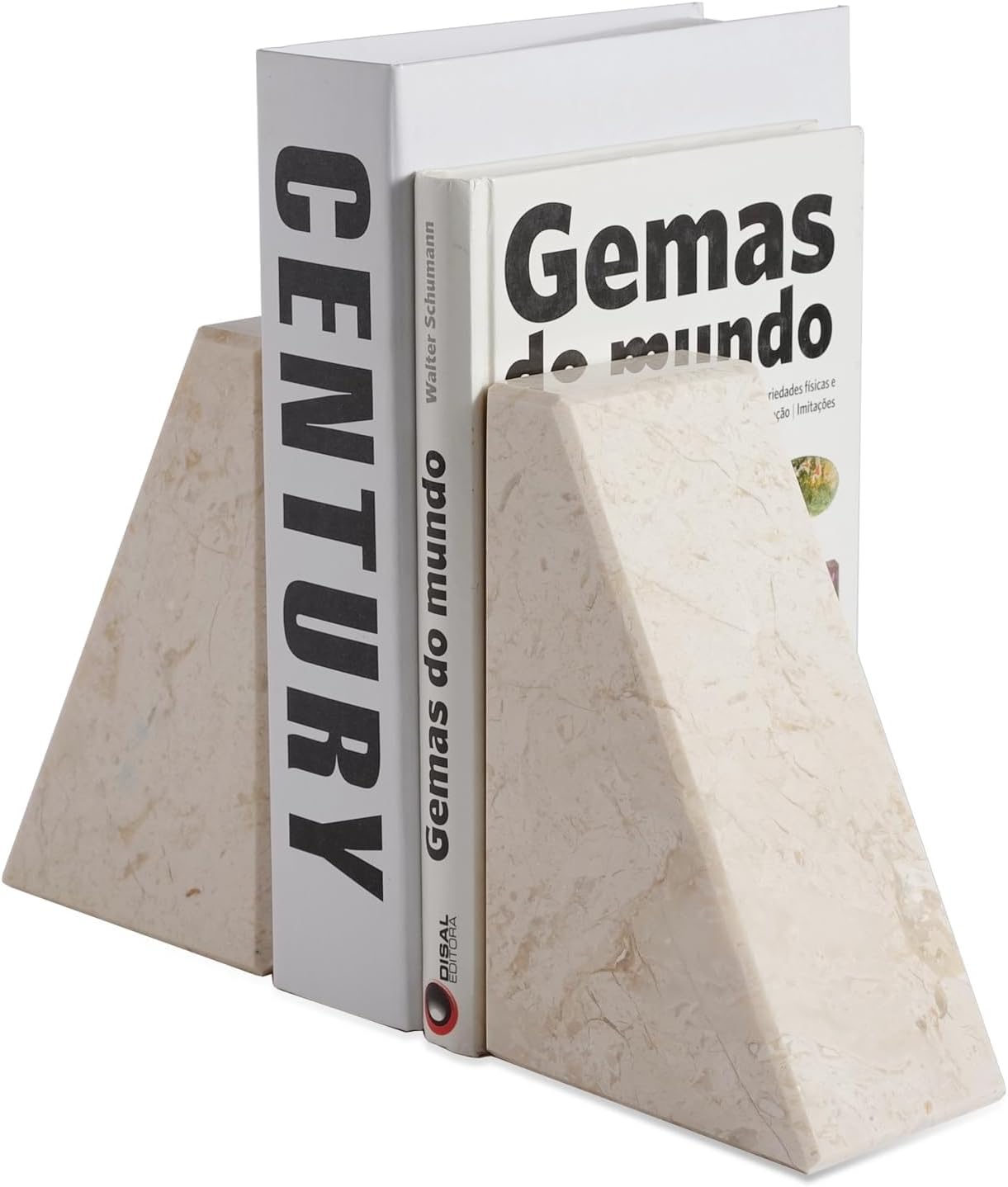 Marble Book Ends Decorative, Unique Bookends for Shelves, Bookends to Hold Heavy Books, Durable Book Holder Stopper for Home Office Desk Bookshelf Decoration, Turkey Natural Marble, Set of 2