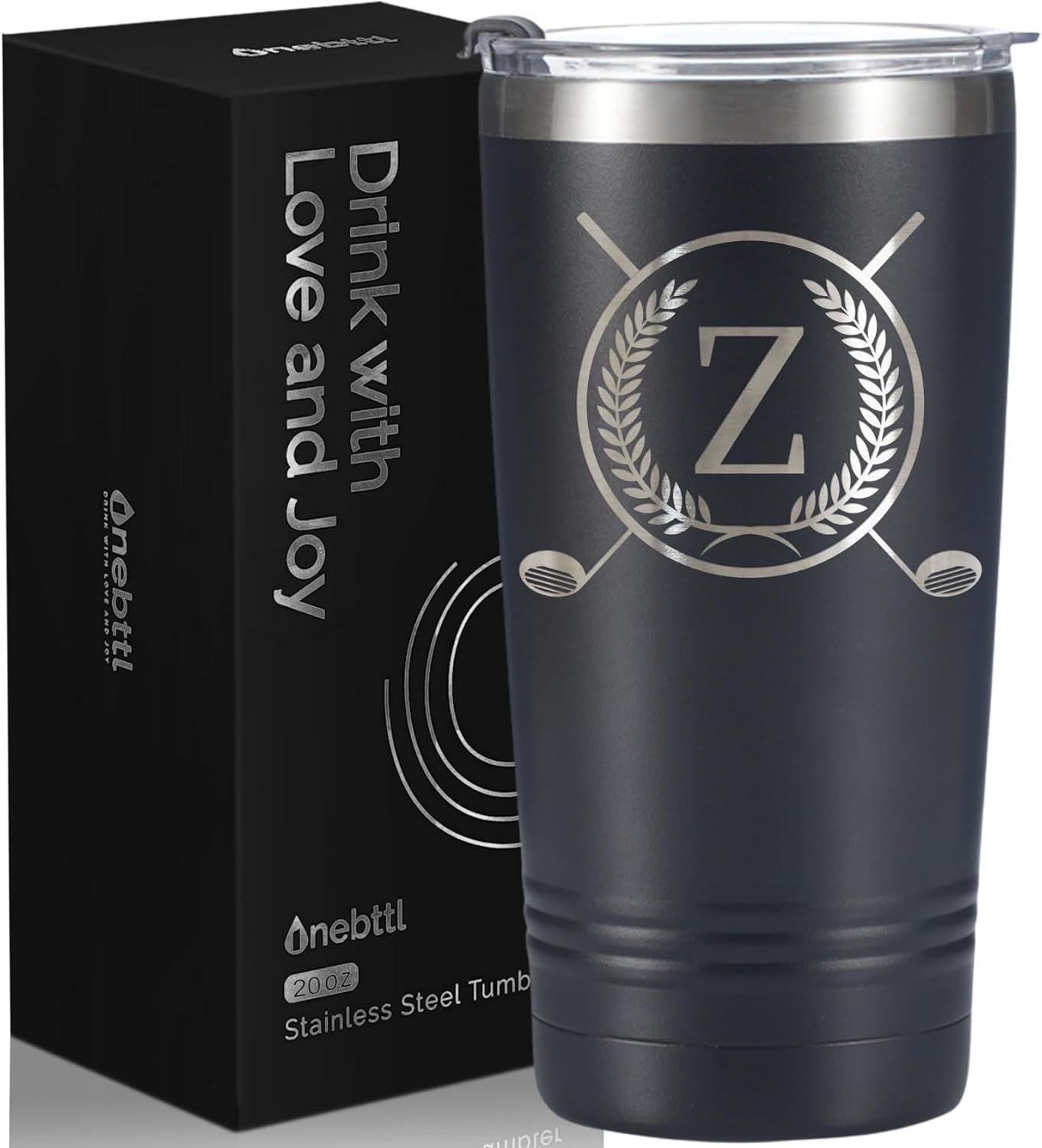 Onebttl Golf Gifts for Men with Initial for Golfer & Golf Lovers, 20oz Travel Mug, Perfect Gifts for Men, Birthday, Christmas - Z