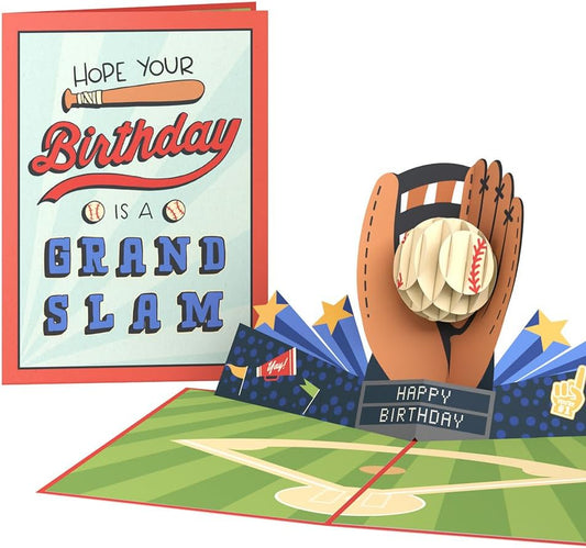 Lovepop Birthday Pop-Up Card for Him - 3D Baseball Greeting Cards for Boys, Men - Grand Slam - 5" x 7" Card - Blank Note Card & Envelope Included