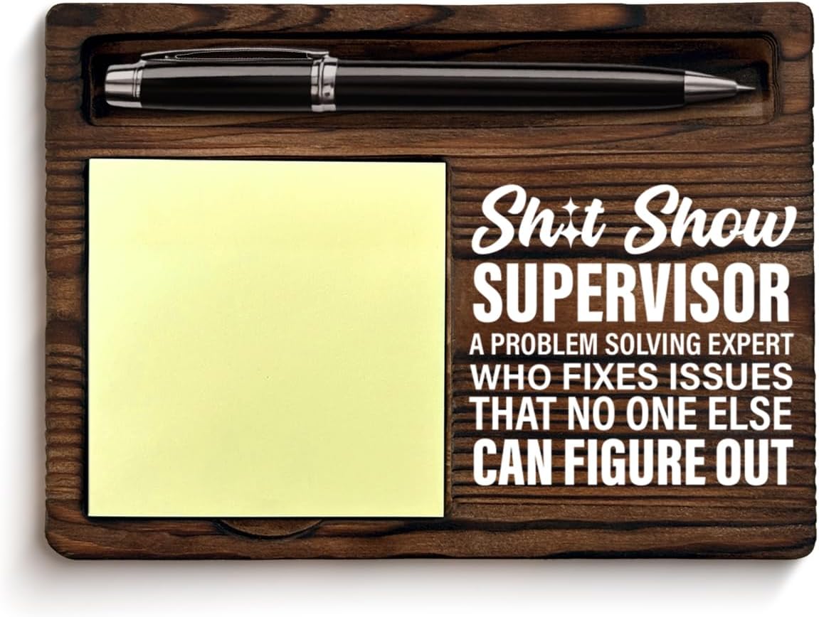 Funny Boss Gifts for Women Men, Best Thank You Gifts for Boss Leader Manager Supervisor Sticky Note Holder Office Decor