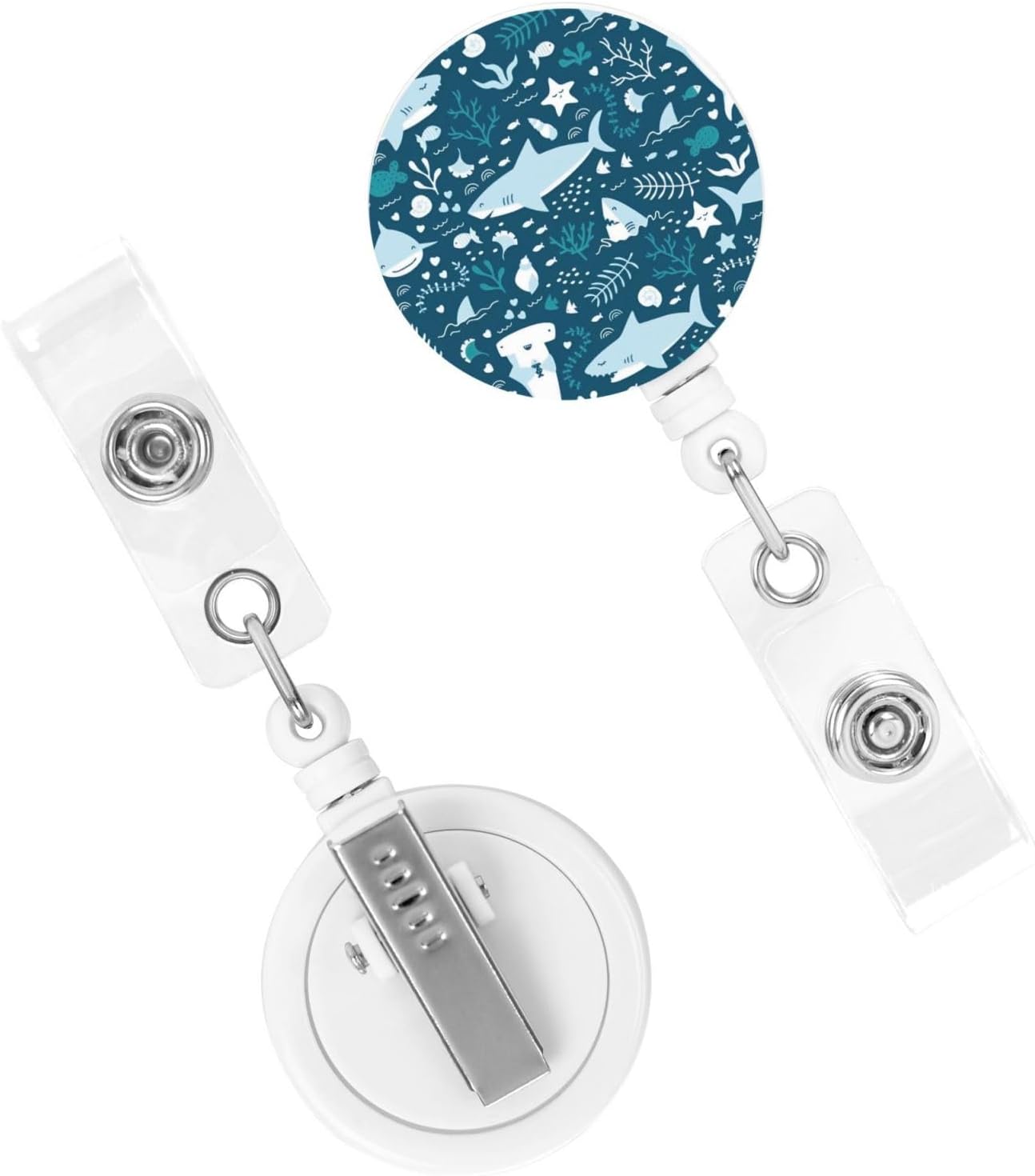 Fun Shark Badge Reels Retractable Badge Holder with Clip for Id Name Tag Office Worker Student Teacher Nurse Doctor