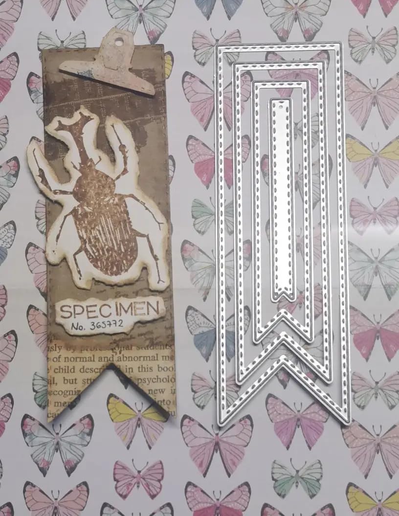 Lapoo Cutting Die for Scrapbooking, 3D Backgrounds Frame New Cutting Dies DIY Album Card Making Decor Paper Craft Metal Die Cuts Party Decorations (Multiple Tags 5.3 x 1.9 in)