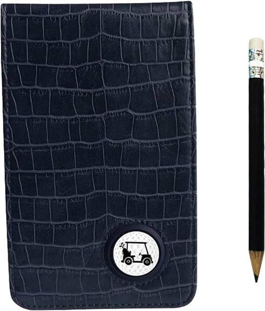 Myartte Golf Scorecard Holder Cover Yardage Book Cover with Golf Ball Marker and A Free Pencil 4.5 × 7.5 inches Black Blue Pink Multi-Color