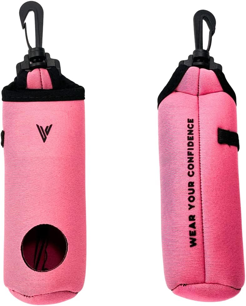 Golf Ball and Tee Holder - Holds 3 Golf Balls and 3 Tees, Soft Carry Bag Pouch with Secure 360° Swivel Keychain Belt Clip Hook, Gift Accessories for Golfers and Women’s Birthdays