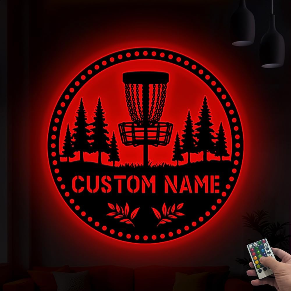 Personalized Golf Wall Decor – Personalized Outdoor Large Metal Name Golfball Decor, Bedroom or Office, Golf Coach Appreciation Gift, Golfball Enthusiast Gift Model-Disc08