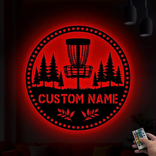 Personalized Golf Wall Decor – Personalized Outdoor Large Metal Name Golfball Decor, Bedroom or Office, Golf Coach Appreciation Gift, Golfball Enthusiast Gift Model-Disc08