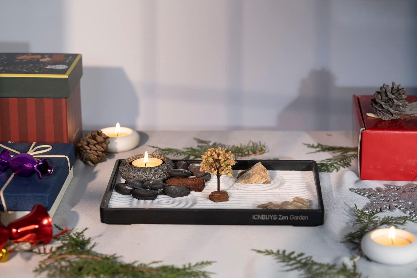 Handmade Pebble Tea Light Candle Holder Handcrafted Tealight Holder for Zen Garden, Altar, Mantle, Desk, Table, Shelf