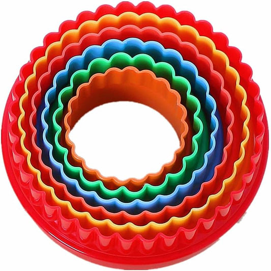 Cookie Cutter Set for Baking, 6PCS Sandwich Fondant Cake Fruit Vegetable Shapes Cutter Set (Round)